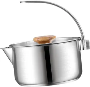 YIJU Camping Kettle Outdoor Water Pot Stainless Steel Tea Pot Campfire Water Kettle for Picnics BBQ Travelers Camping Enthusiasts, 1000 ml