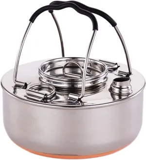 Yiju Outdoor Kettle for Boiling Water Stainless Steel Tea Pot for Camping and Hiking, 1.5L