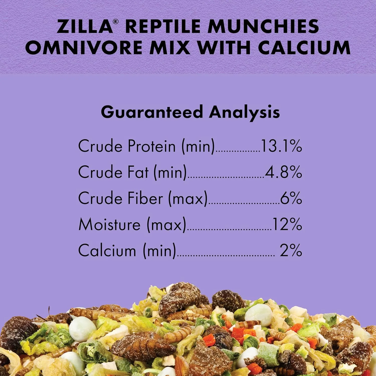 Zilla Reptile Munchies, Omnivore Mix with Calcium 4 oz.