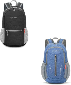 ZOMAKE 10L Lightweight Packable Hiking Backpack - Small Travel Hiking Daypack for Women Men - Tear Resistant Foldable Day Pack for Camping Outdoor Sports - Black&Dark Blue