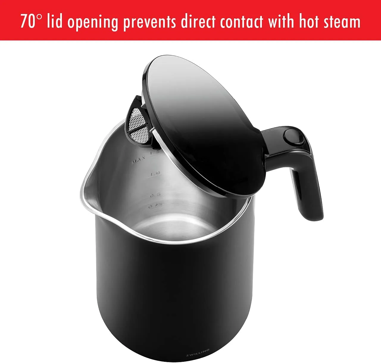 ZWILLING Enfinigy Cool Touch 1.5-Liter Electric Kettle Pro, Cordless Tea Kettle & Hot Water