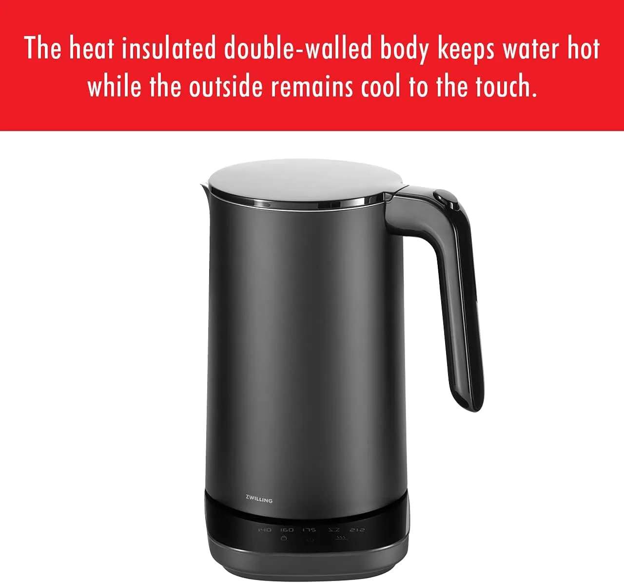ZWILLING Enfinigy Cool Touch 1.5-Liter Electric Kettle Pro, Cordless Tea Kettle & Hot Water