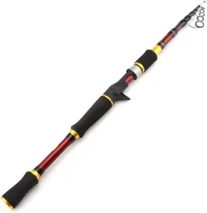 ZYHYD 1.8M -2.7M red Bait Fishing Rod Carbon Rod 7-28g Bait Rotating cast Rod, Compact and Portable Telescopic Fishing Rod, Telescopic Lure Rod ZYHYD (Color : Casting Rod, Length : 2.1 m)